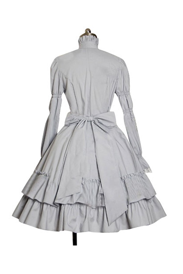 Adult Costume Grey Single Breasted Elegant Lolita Dress - Click Image to Close